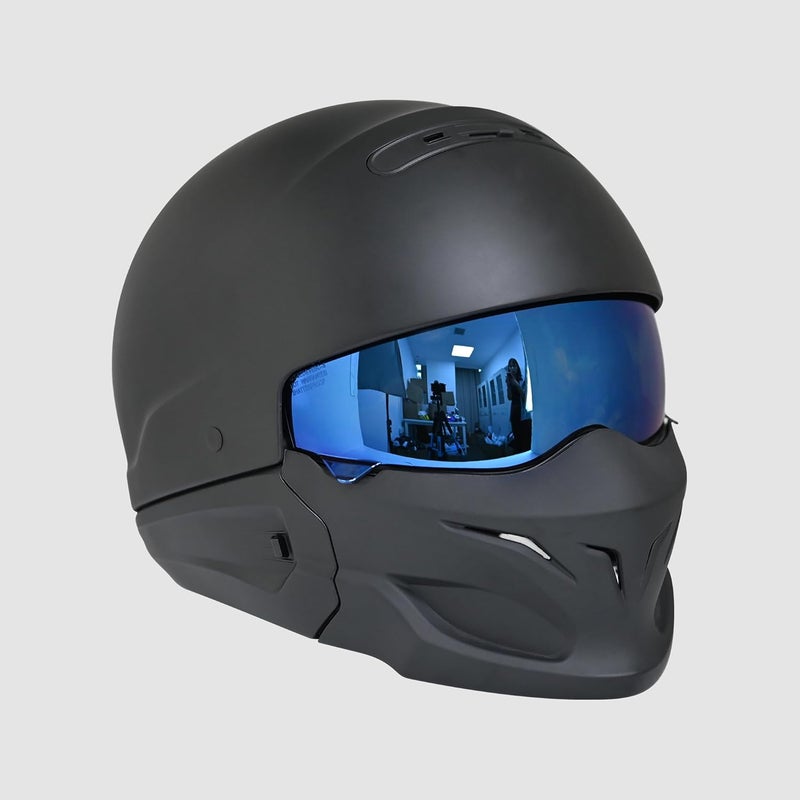 Logto Compatible with EXO Covert Visor Replacement Motorcycle Helmet Visor Sun Protection Anti-Scratch, Universal(Blue) - Image 3
